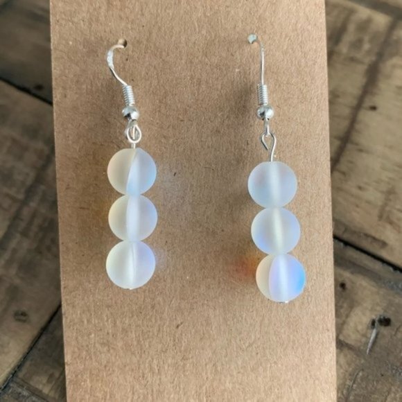 goddess zodiac Jewelry - 8mm Mystic White Mermaid Earrings